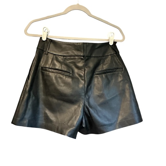 Express High Waist FAUX Black Leather Shorts - Picture 2 of 4